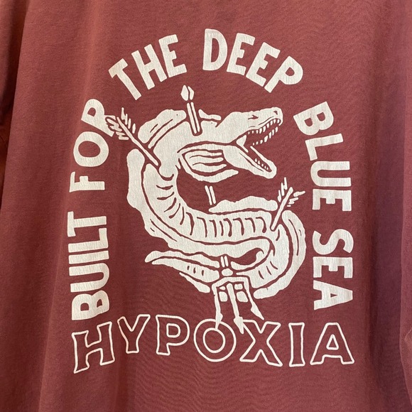 Hypoxia Anguila Pigment T-Shirt Men's Maroon Red XL Spearfishing Cotton Tee - Picture 11 of 13